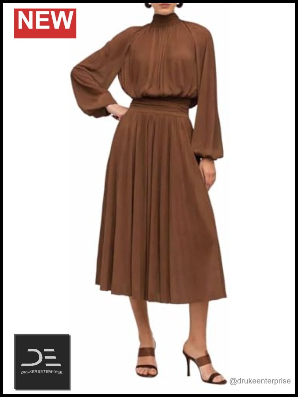 Tissue Jersey A-Line Long Sleeve Maxi Dress Boat Neck Casual